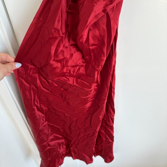Reformation Red Satin Maxi Dress - Picture 7 of 11